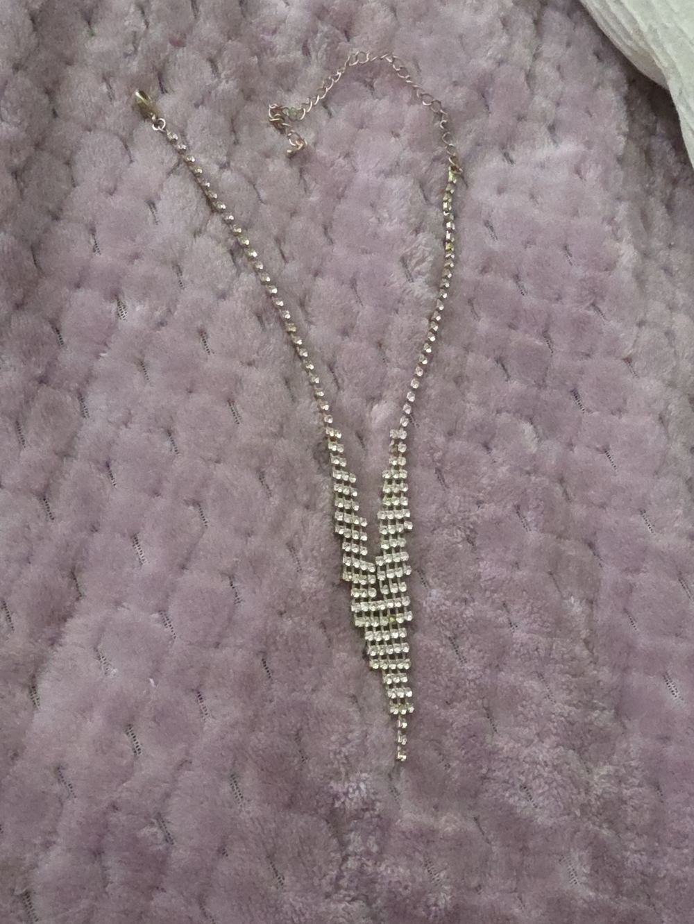 Vintage Silver Crystal Cascade Y Necklace